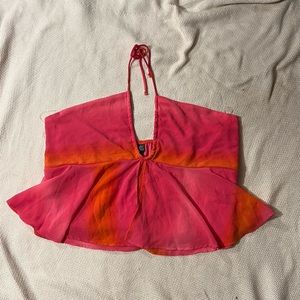 super cute pink and orange summer crop top (perfect for the barbie movie)